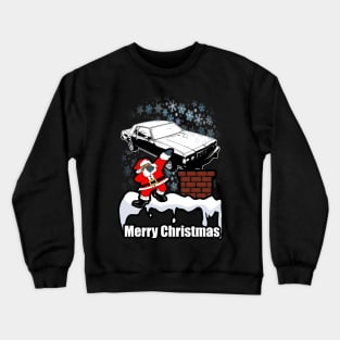 Dabbing Santa Clause Merry Caprice Landau Snowing Christmas Crewneck Sweatshirt